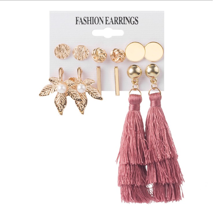 Sét 6 đôi bông tai phong cách Vintage, bohemieng xinh xắn BT184