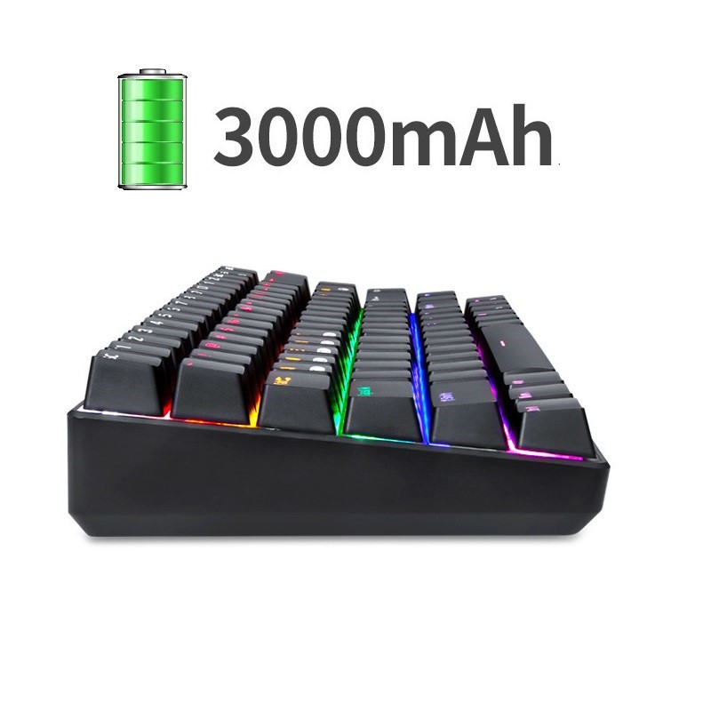 Bàn Phím Cơ không dây mini Đa kết nối RF84 Mix color Black Gaming cho máy tính