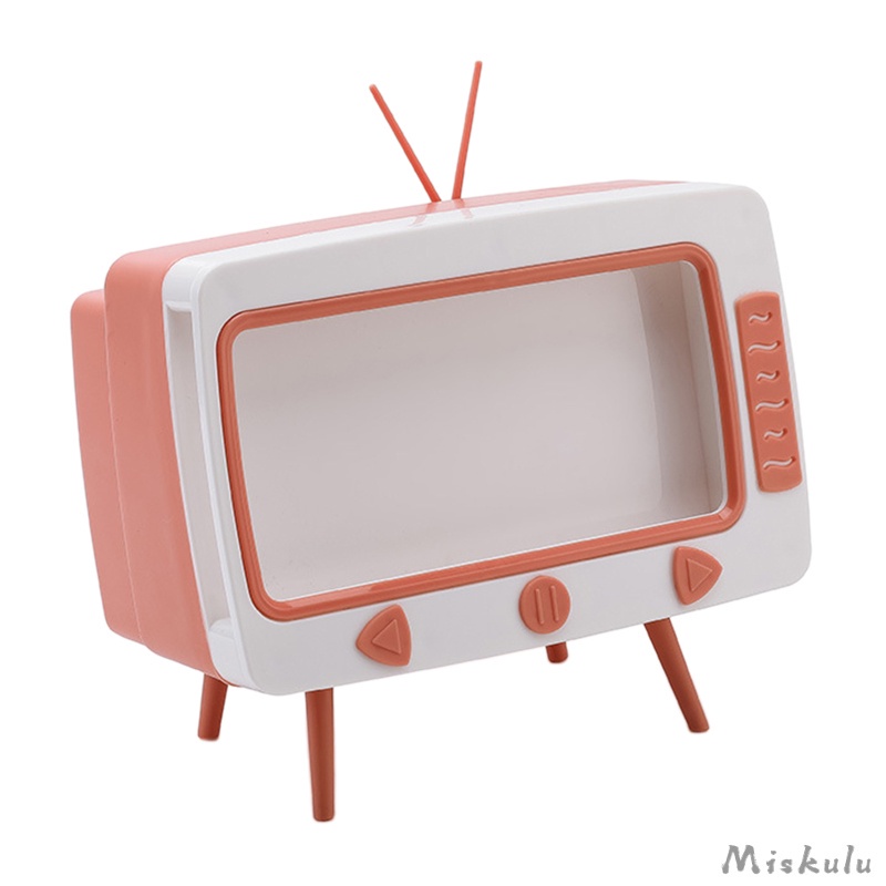 Hộp Đựng Khăn Giấy  Với Giá Đỡ Điện Thoại Di Động Thiết Kế Hình TV Sáng Tạo Tương Thích Với Hầu Hết Các Điện Thoại Để Bàn Phòng Khách / Phòng Ngủ
