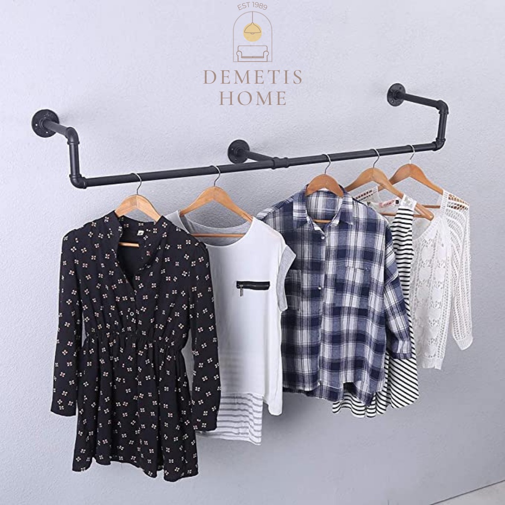 Giá treo quần áo bằng ống sắt - Phong cách Rustic, Vintage (CR1)