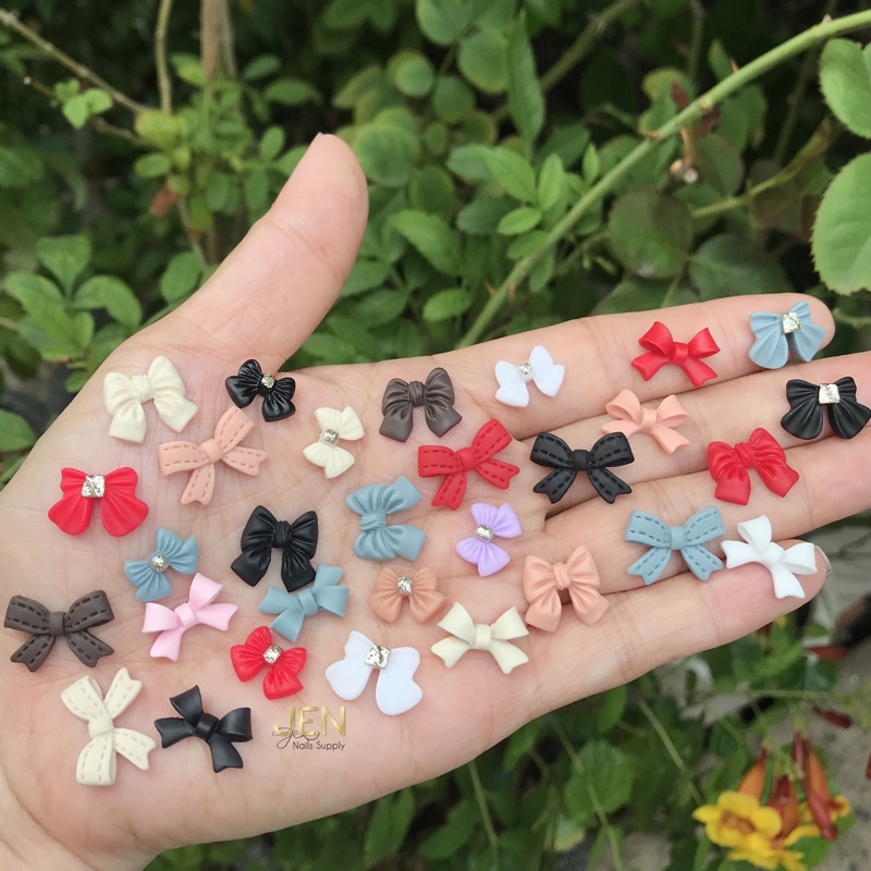 Charm nơ nhựa trang trí móng