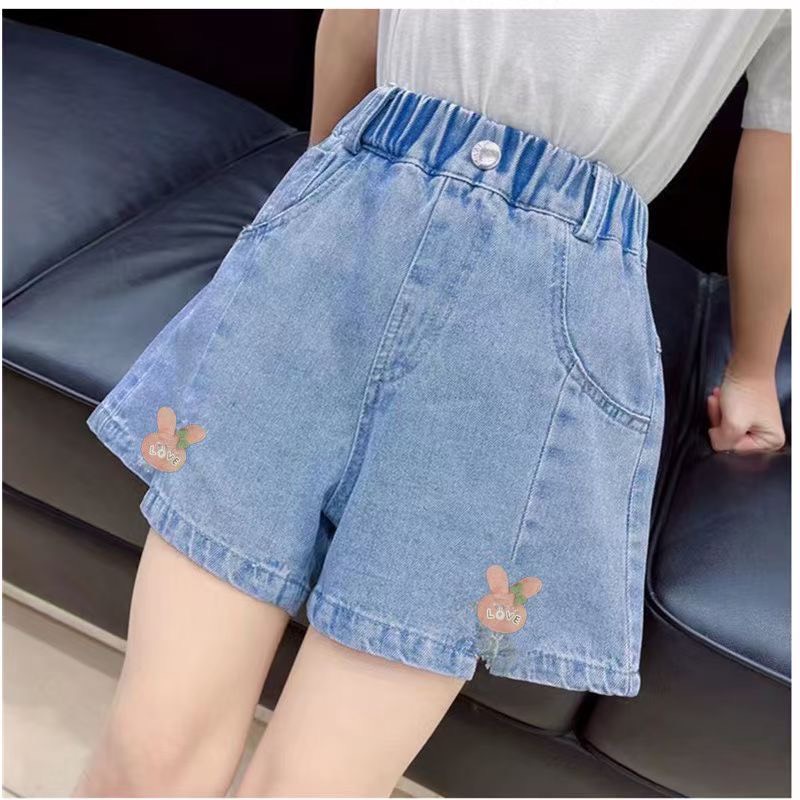 Quần Short Jean Cho Bé Gái Mềm Mại, Co Giãn - Hàng Quảng Châu Cao Cấp