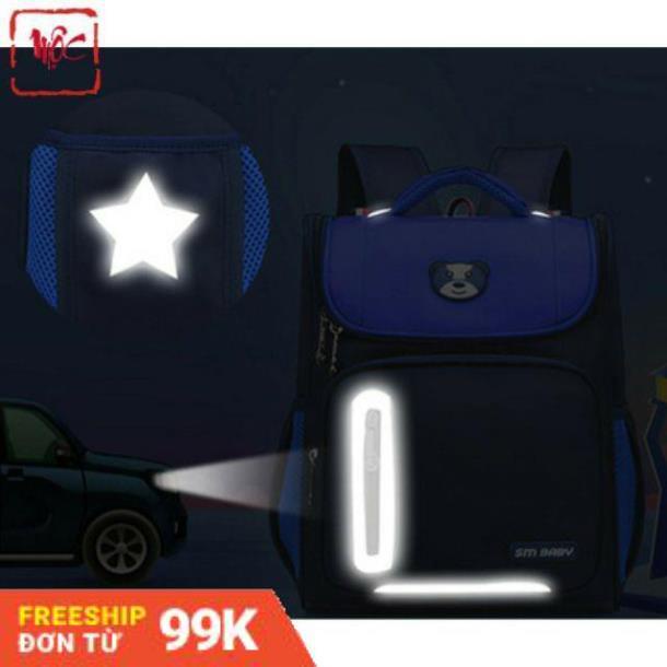 [Giảm 50%] Balo chống gù dáng hộp, cặp học sinh tiểu học có phản quang bảo vệ cho bé