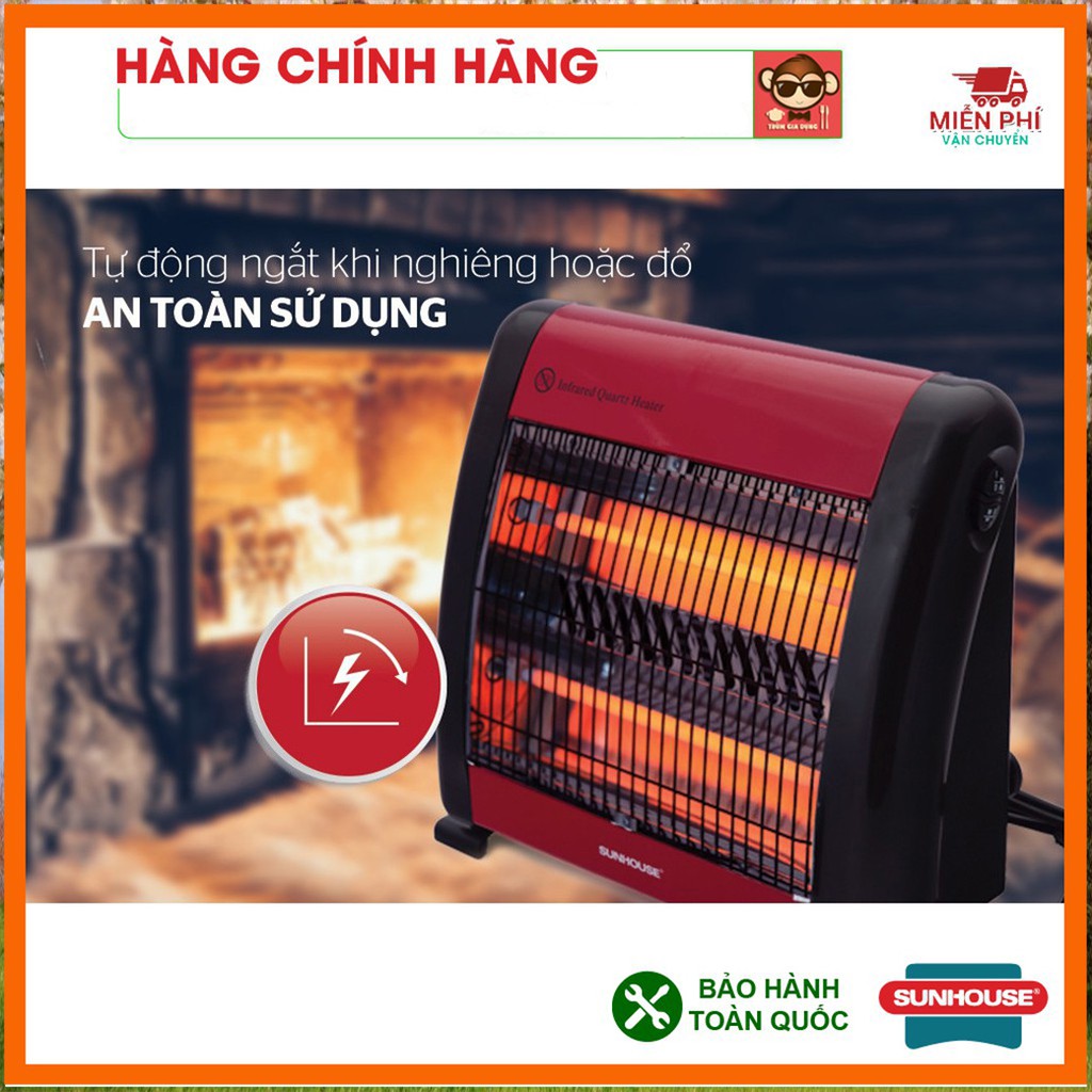 Đèn Sưởi SUNHOUSE 2 Bóng 3 Bóng SHD7013 - Máy sưởi Tốc Độ Làm Ấm nhanh Tỏa Nhiệt Đều - Bảo Hành 1 Năm