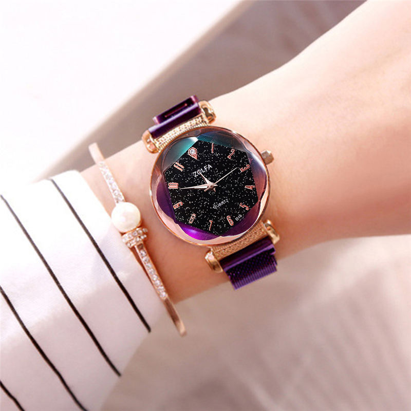 ZOLFA Elegant Lady Magnet Buckle Watches Luxury Rhinestone Starry Sky women Quartz Wristwatch Analog Clock Ladies Exquisite Wrist Accessories Đồng hồ nữ
