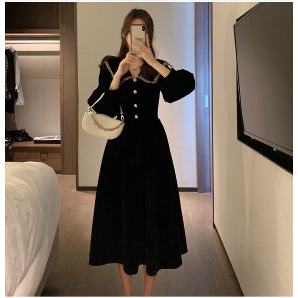 Váy Nhung Dáng Xòe ⚡️ẢNH THẬT⚡️ Váy Đầm Chất Nhung, Hai Kiểu, Ngắn Dài Cực Xinh | BigBuy360 - bigbuy360.vn