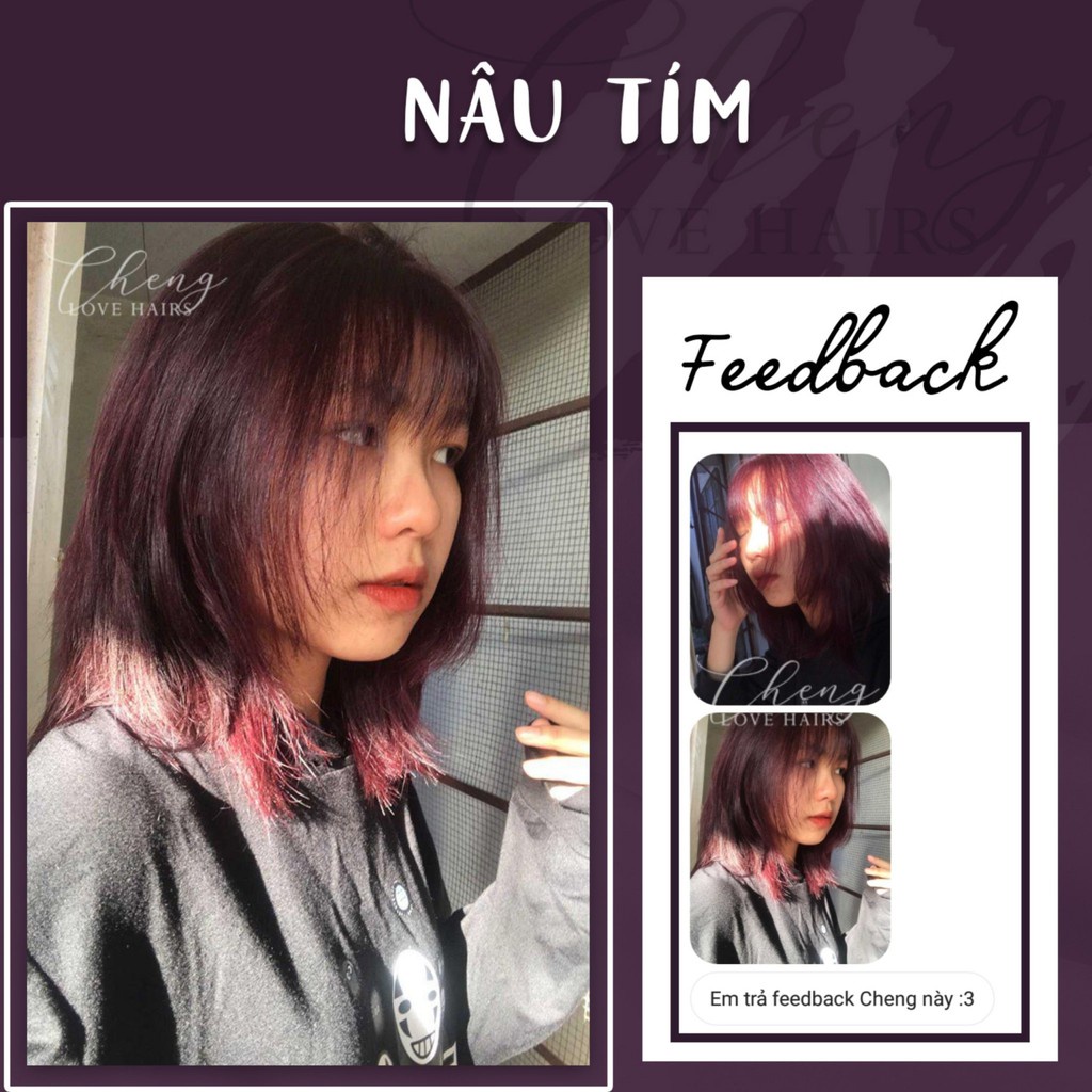 Thuốc nhuộm tóc NÂU TÍM không tẩy tặng oxi trợ nhuộm | Chenglovehair, Chenglovehairs