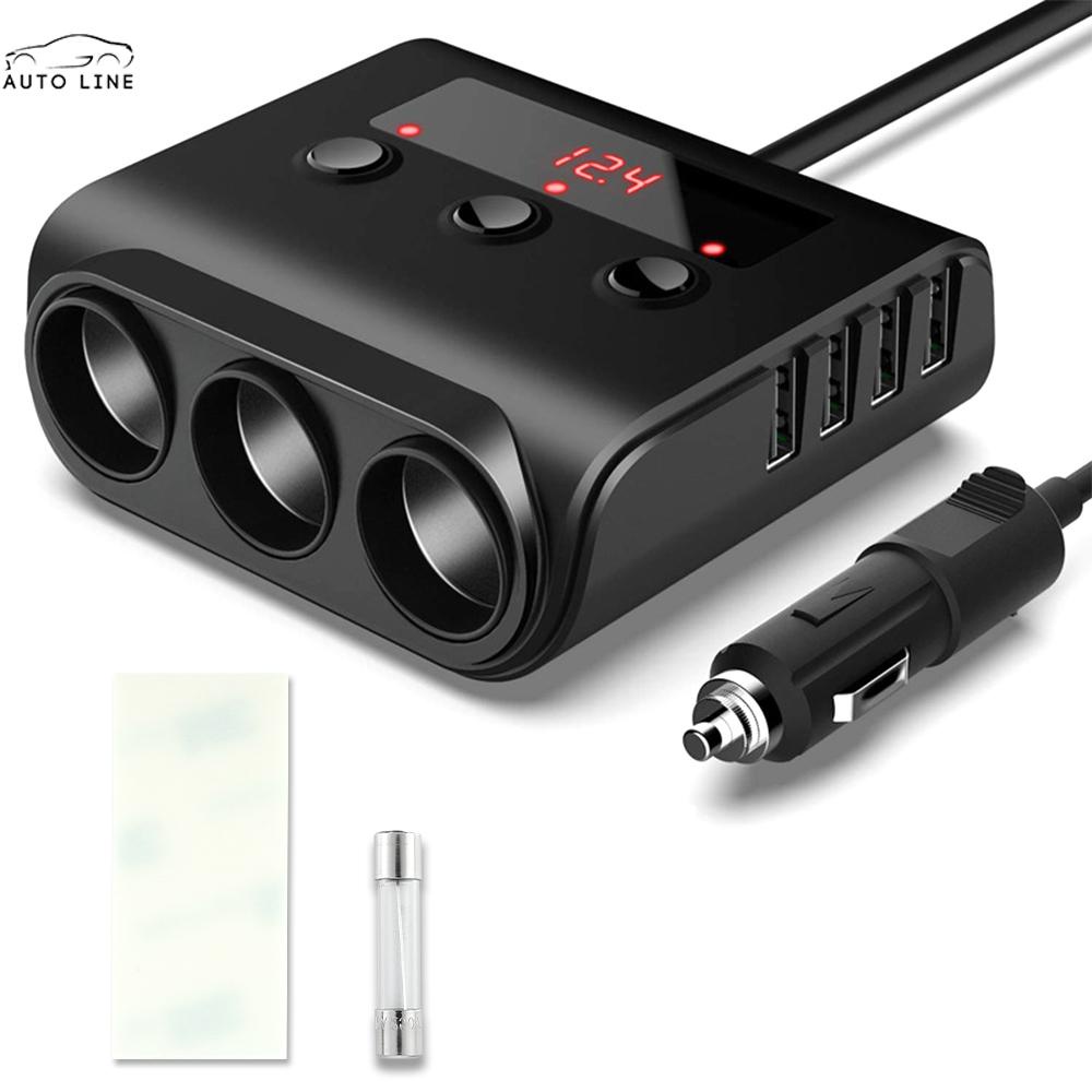 Ổ CắM 3 CổNg GắN Xe Hơi + 4 CổNg SạC USB SHOPCYC7894