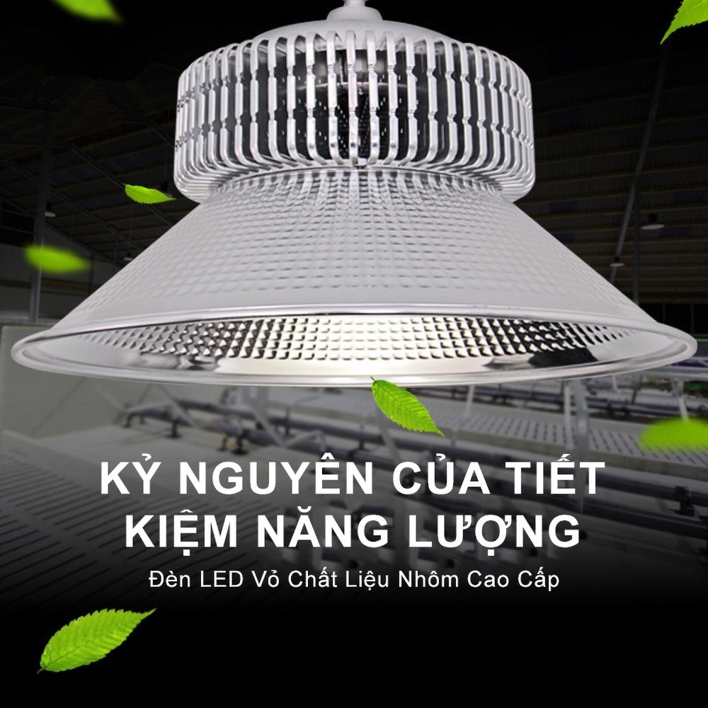 Đèn Led pha xưởng chụp đèn tròn ánh sáng trắng
