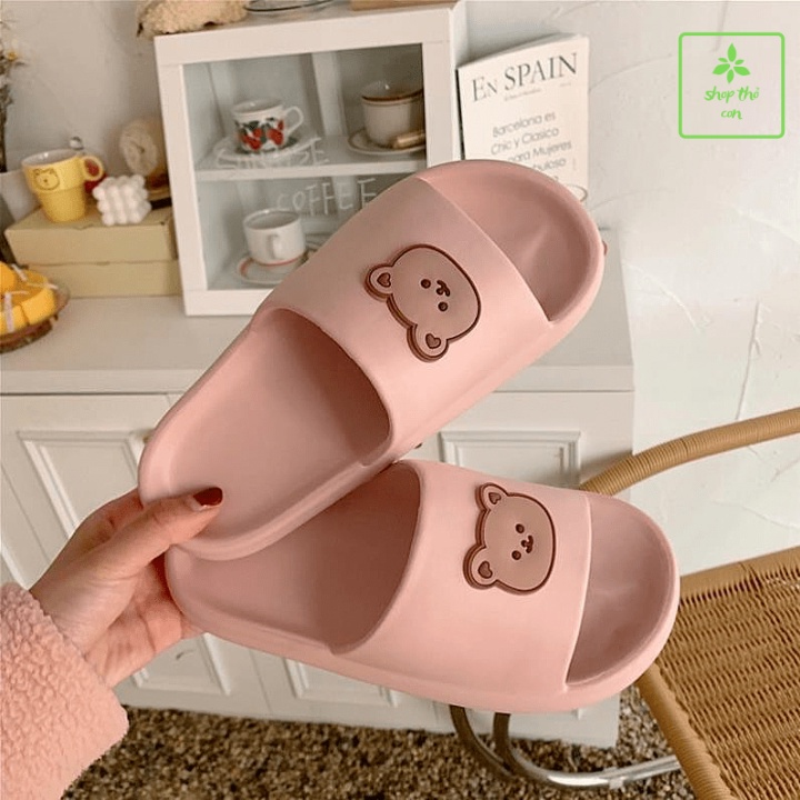 Dép bánh mì nữ hình gấu cao su siêu mềm êm chân(SHOP MỚI HÀNG CHẤT LƯỢNG MONG A/C ỦNG HỘ SHOP Ạ))-THO028