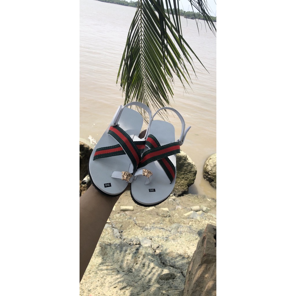 Sandal dongnai dép quai hậu nữ đế trắng quai dù có hậu size từ 35 nữ đến 42 nữ