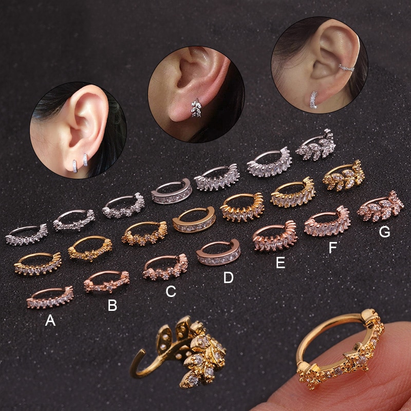 Khuyên đeo vành tai BEADIA 8mm nhiều kiểu dáng thời trang cá tính