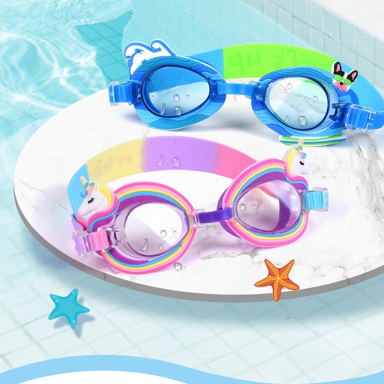 Kính bơi trẻ em KOLANO kính bơi chống mờ cho bé bơi lội họa tiết pony cực yêu SS-001403