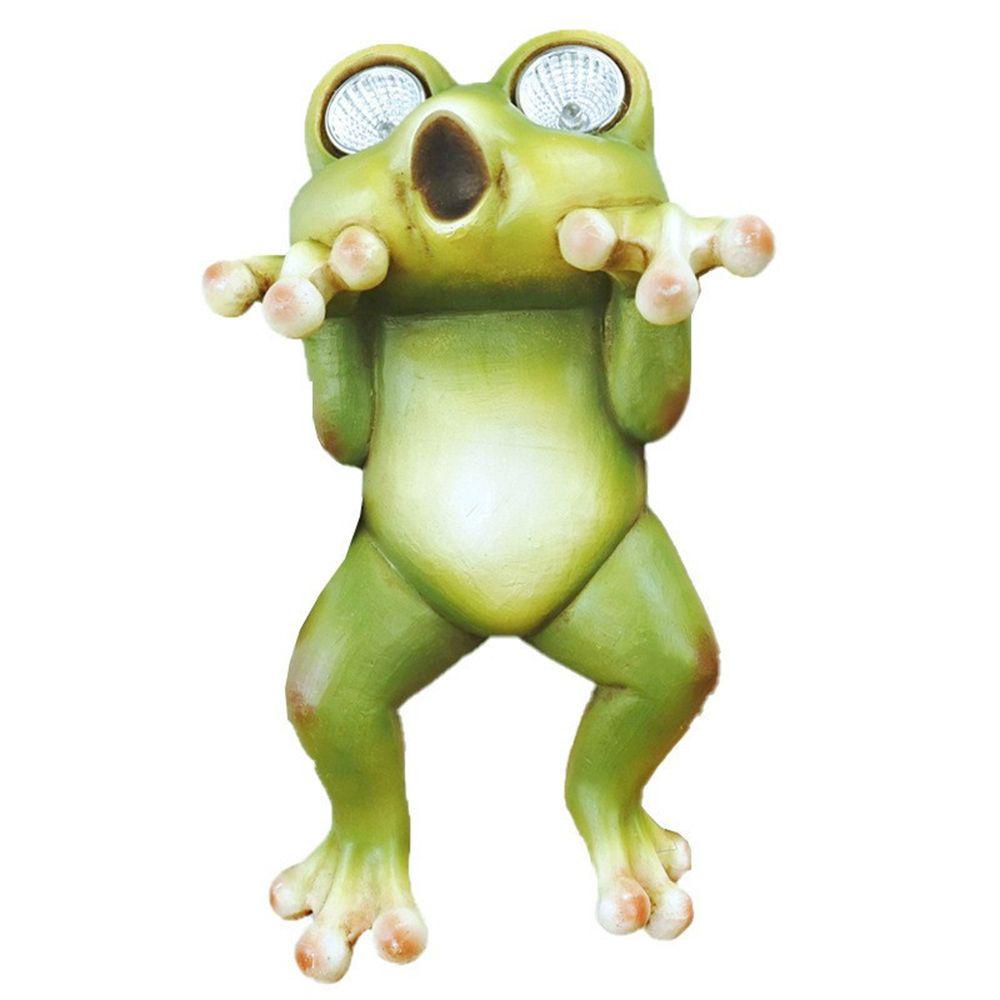 Mô Hình Ếch LAKAMIER Bằng Nhựa Resin Thủ Công Có Đèn Năng Lượng Mặt Trời Trang Trí Tiểu Cảnh