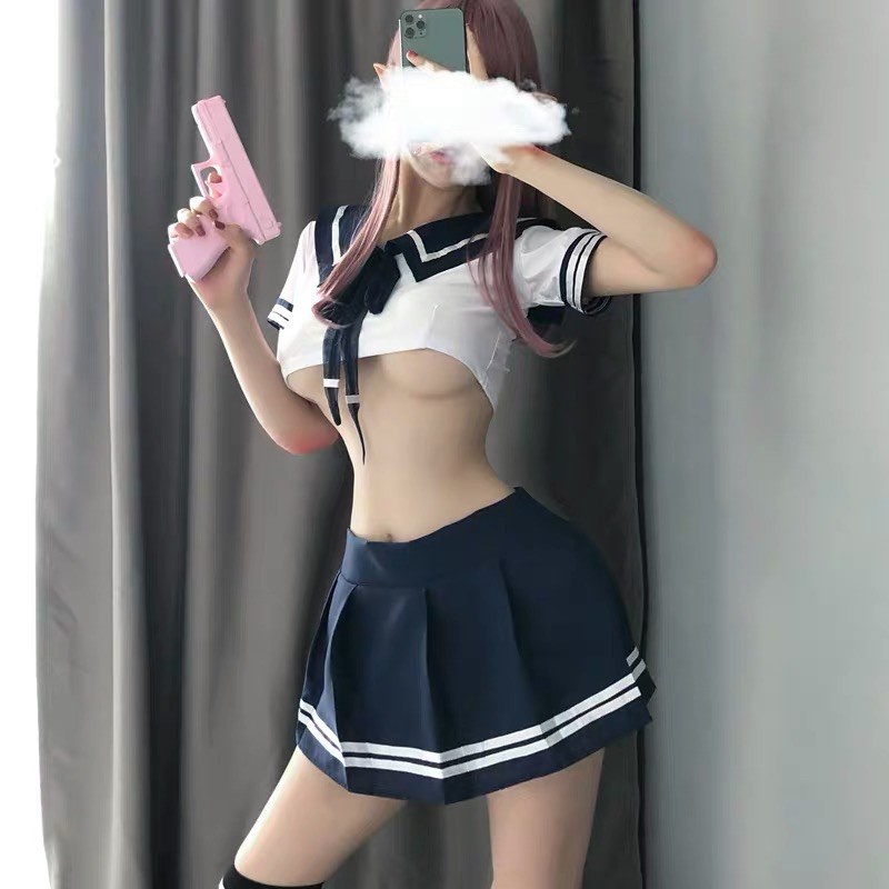 Đồ ngủ cosplay học sinh sexy - Set váy ngủ cosplay nữ sinh gợi cảm anime Dinnastore