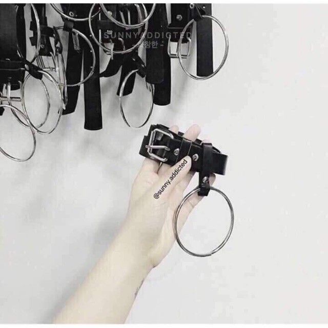 Thắt lưng belt mặt khóa vuông kèm khoen tròn