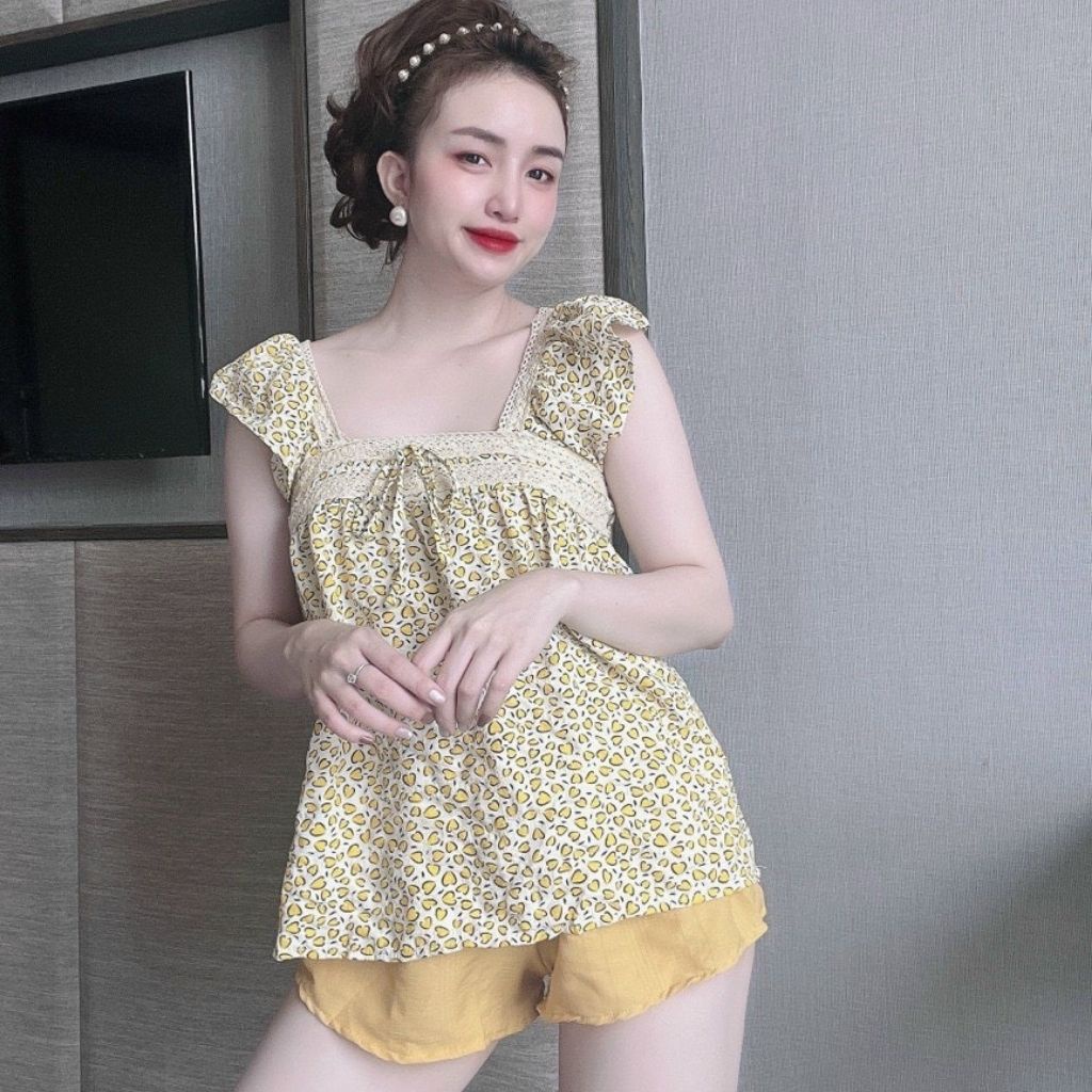 Đồ ngủ nữ❣️FREE SHIP❣️Đồ ngủ sexy lụa đũi cao cấp mềm mại xinh xắn &lt; 60kg