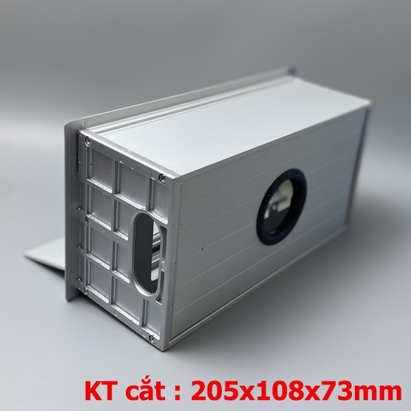 Hộp Điện Nhôm Âm Bàn Phòng Họp 2 Slot Ổ Cắm - Có Giảm Chấn Thủy Lực Kích Thước 220x120mm Nhỏ Gọn