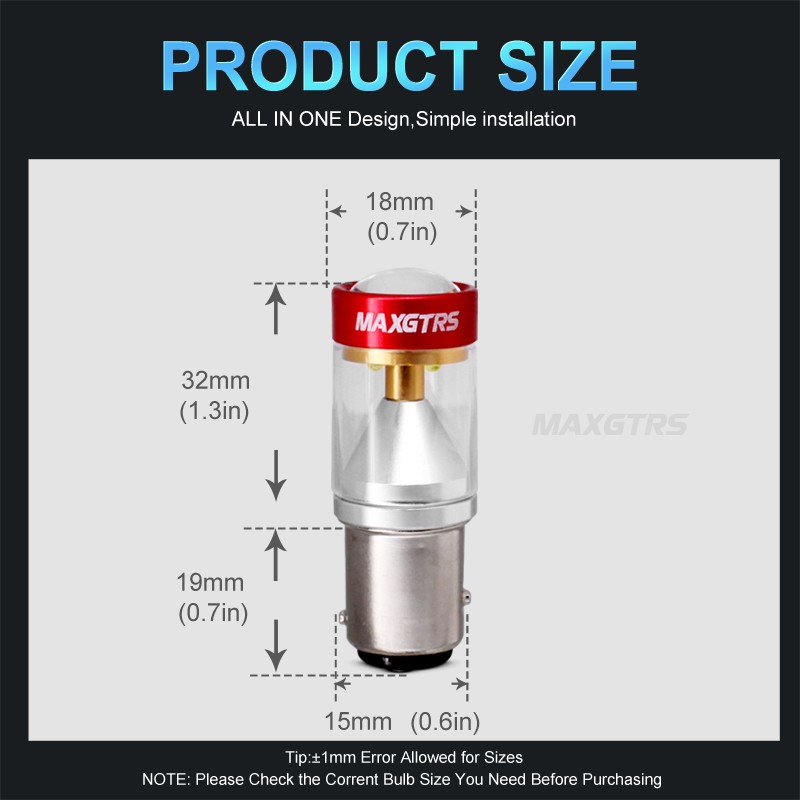 Set 2 Bóng Đèn Led MAXGTRS Dành Cho Xe Hơi S25 1157 Bay15D P21 / 5w 30w