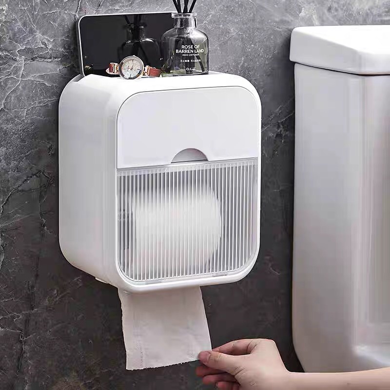 Hộp Giấy Vệ Sinh Hộp Đựng Giấy Vệ Sinh 2 Ngăn Dễ Sử Dụng Chống Nước PAPAA.HOME