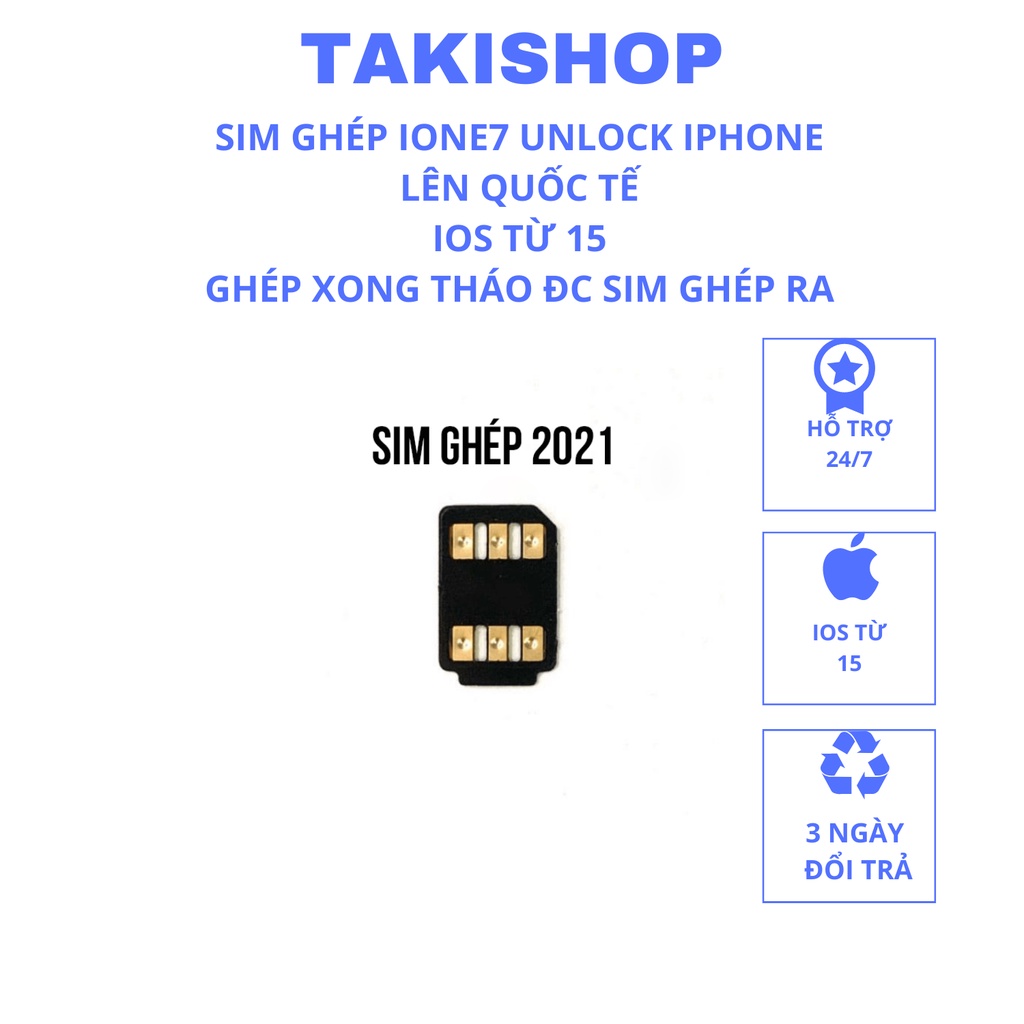 Sim Ghép Thần Thánh, Sim Ghép IONE 7 CHO IPHONE 6S/6SPLUS/7/7PLUS/8/8PLUS/X/XSM/XR/12 CHO IOS Từ 14