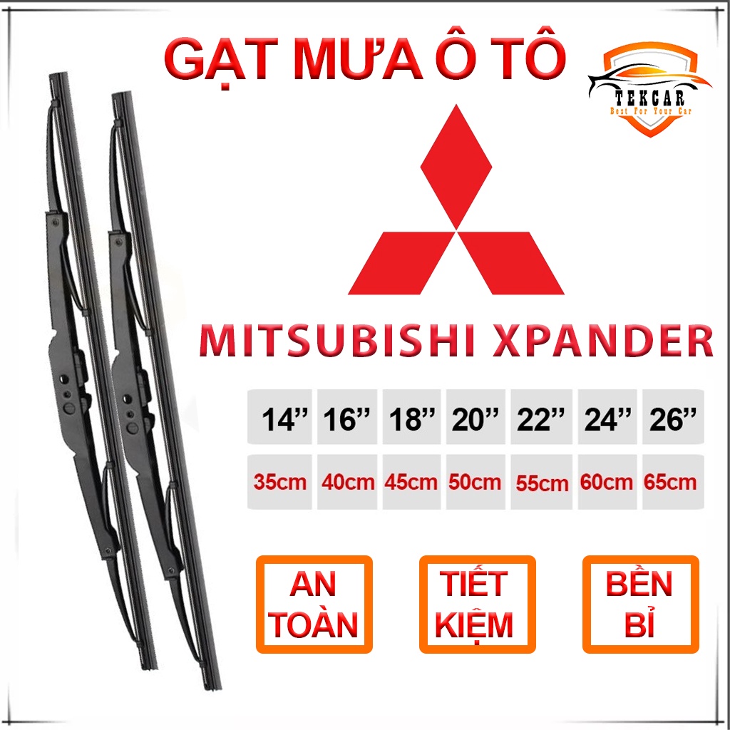 [1 CẶP - Xpander ] Gạt mưa ô tô xe Mitsubishi Xpander cần gạt kính khung xương sắt lưỡi silicon lưỡi gạt nước mưa oto
