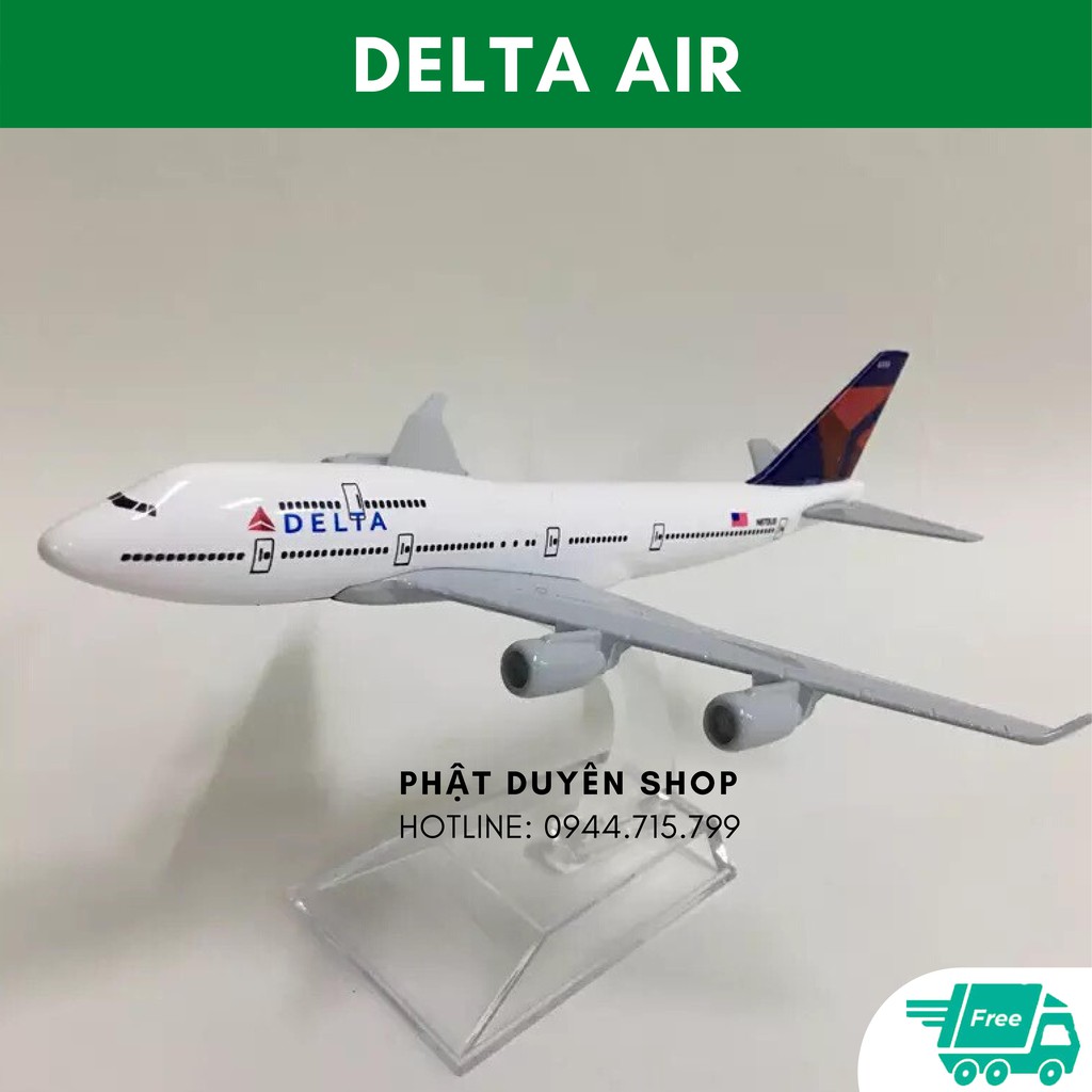 [ishop268] Mô hình máy bay 16cm DELTA airline kèm đế - Mua hàng an tâm