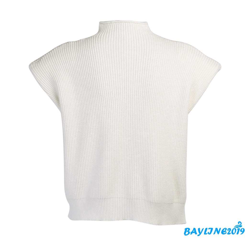 Áo Len Nữ Tay Ngắn Cổ Cao Thời Trang