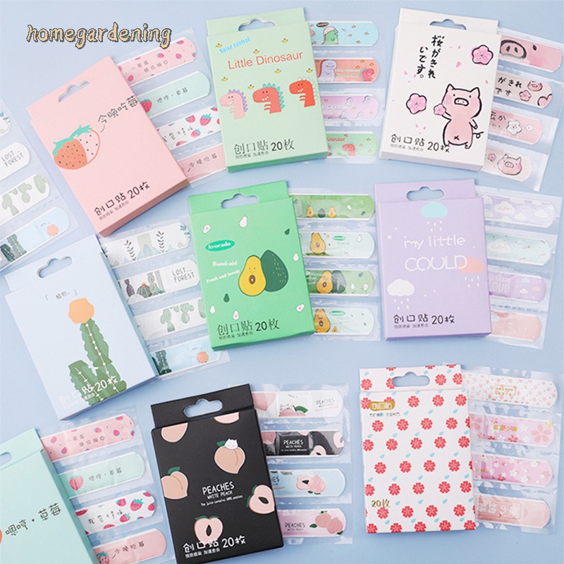 Set 20 băng keo cá nhân họa tiết hoạt hình chống thấm nước thoáng khí cho trẻ em