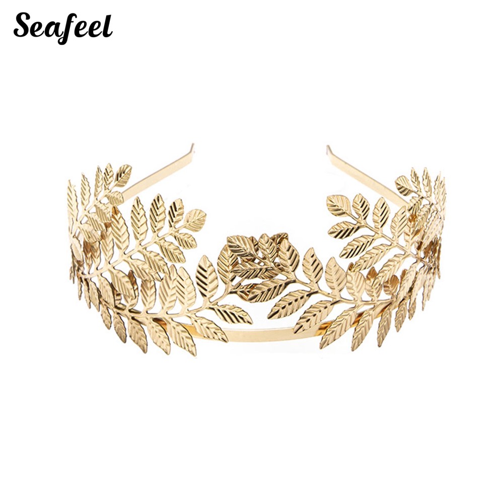 SF Women Leaves Crown Headband Wedding Party Headwear Hair Accessories