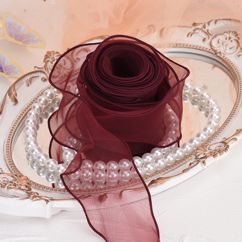 Cuộn Dây Ruy Băng 5M Dùng Trang Trí Viền Bánh Kem Xinh Xắn edge