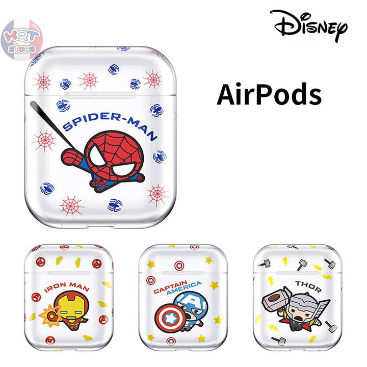 Case Trong Suốt Siêu Anh Hùng Marvel Avengers cho Airpods 1 / 2