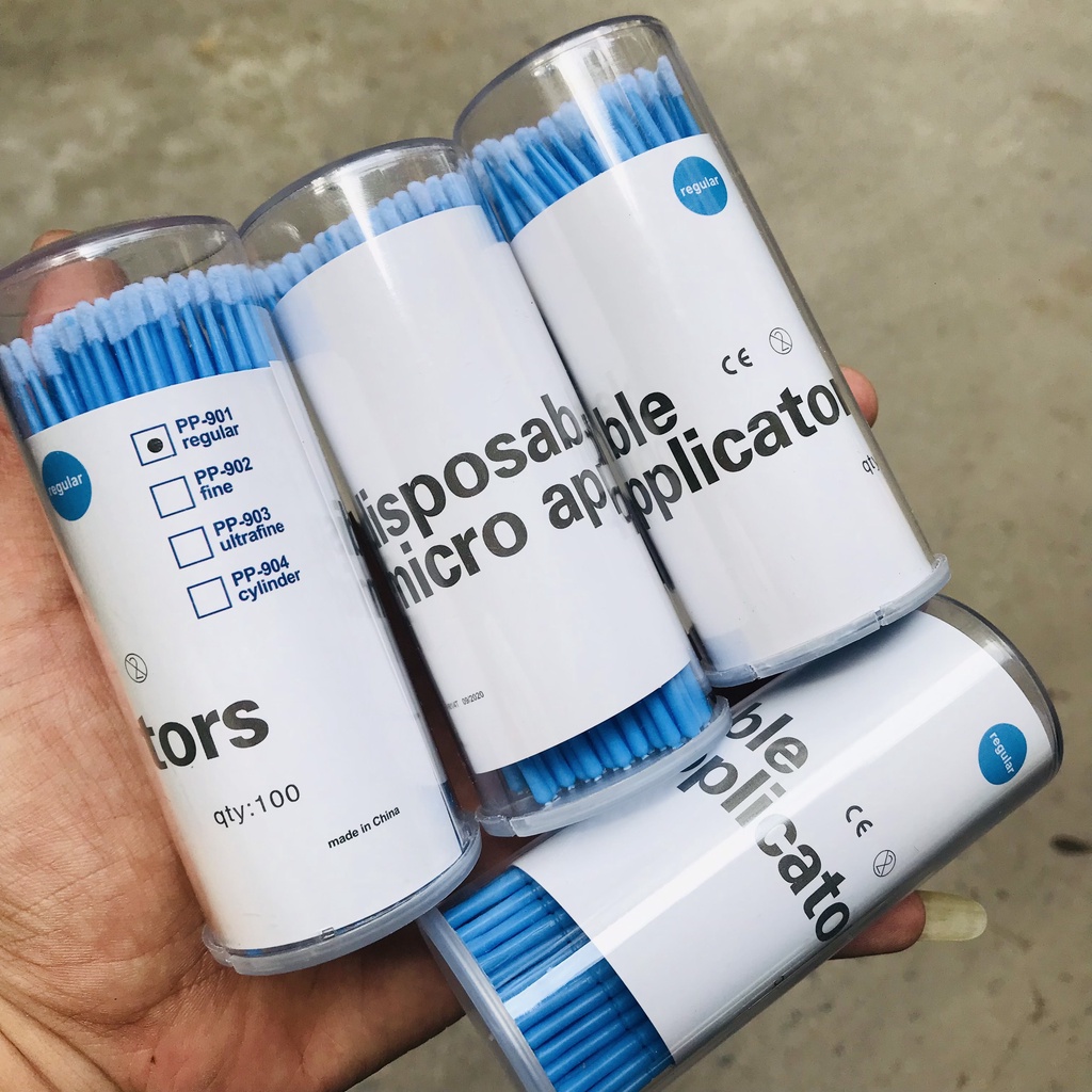 Lọ tăm bông que nhưa, Dùng phun xăm, Thẩm mỹ, Y tế, Nha khoa, lọ 100c,Mã PP901 bông dày và nhiều | Hàng Xịn |