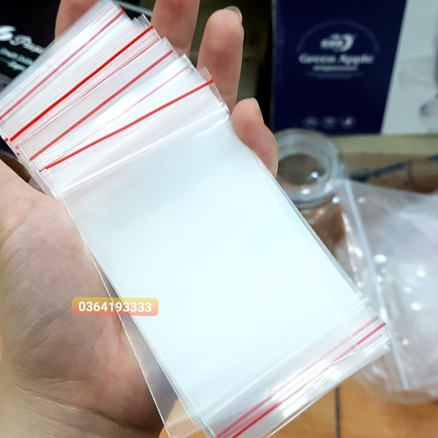 100g Túi zip chỉ đỏ  đủ size từ 1 đến 10