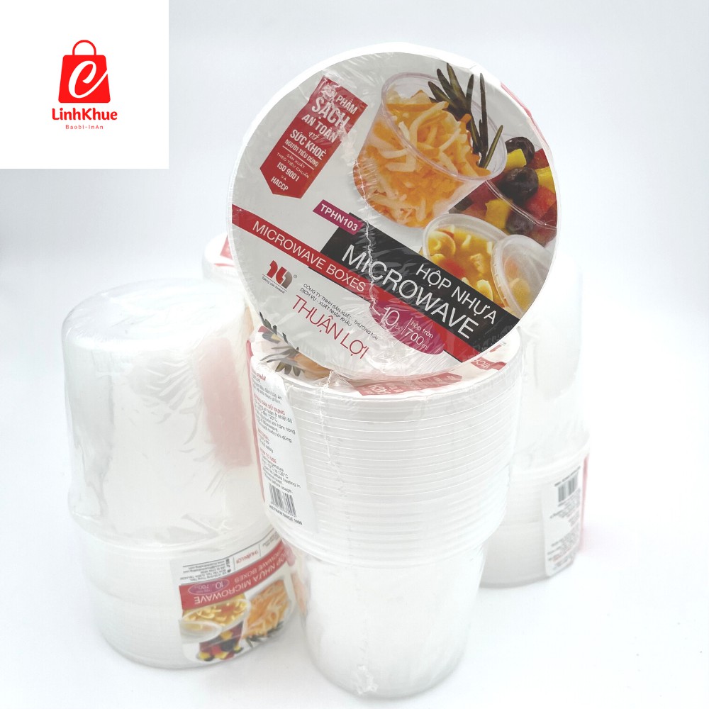 Hộp nhựa tròn 700ml kèm nắp + Hộp Microwave+ Hàng Thuận Lợi/Hàng Việt Nam - Sp0009+ Hộp đựng thức ăn+ Đồ dùng 1 lần