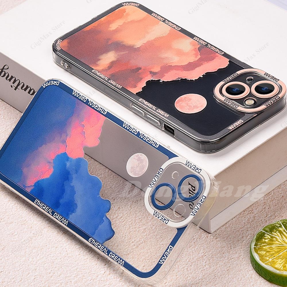 Ốp Điện Thoại Dẻo Trong Suốt Họa Tiết Hoàng Hôn Cho OPPO A16 A95 A54 A15 A74 A5S A12 A7 A3S A31 A37 A53 A92 A52 F11 Reno 7 Reno6