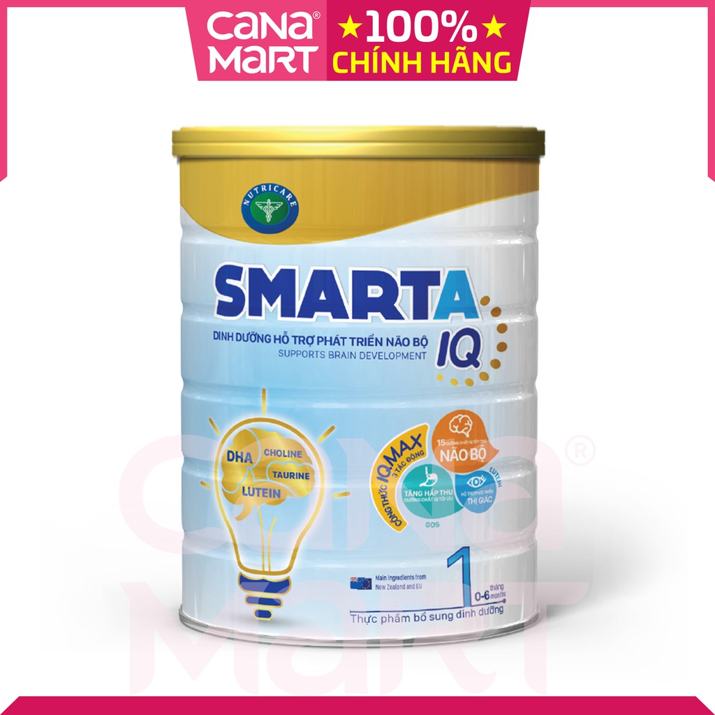 Sữa bột Nutricare Smarta IQ 1 giúp bé phát triển trí não cho bé, tăng cường sức đề kháng, giảm táo bón (400gr )