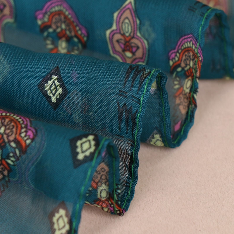 Khăn Choàng Lụa Chiffon Mỏng Thoáng Khí Phong Cách Ấn Độ Mới