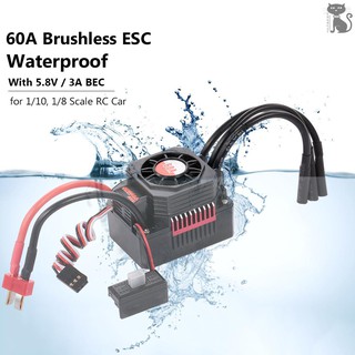 COD☆ SURPASS HOBBY 3650 3900KV Brushless Motor with Heat Sink and 60A ESC with BEC Waterproof for 1/1