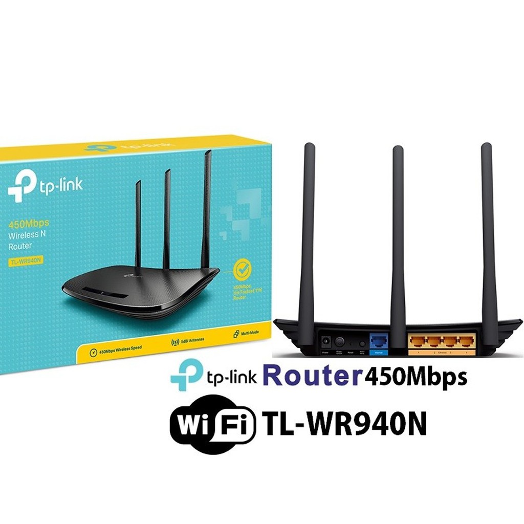 Bộ phát Wifi 3 râu TPLINK TL-WR 940N Wifi tốc độ 450Mbps - Hàng Chính Hãng đổi mới trong suốt thời gian bảo hành