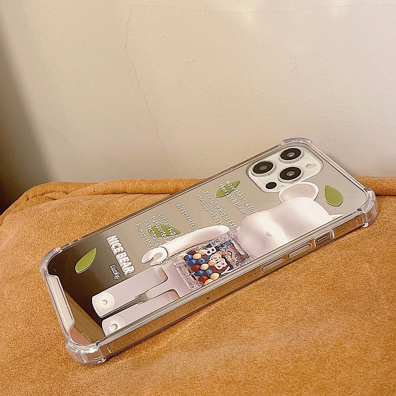 Ốp điện thoại mặt gương họa tiết khối lắp ráp cho iPhone13 ProMax 11 12