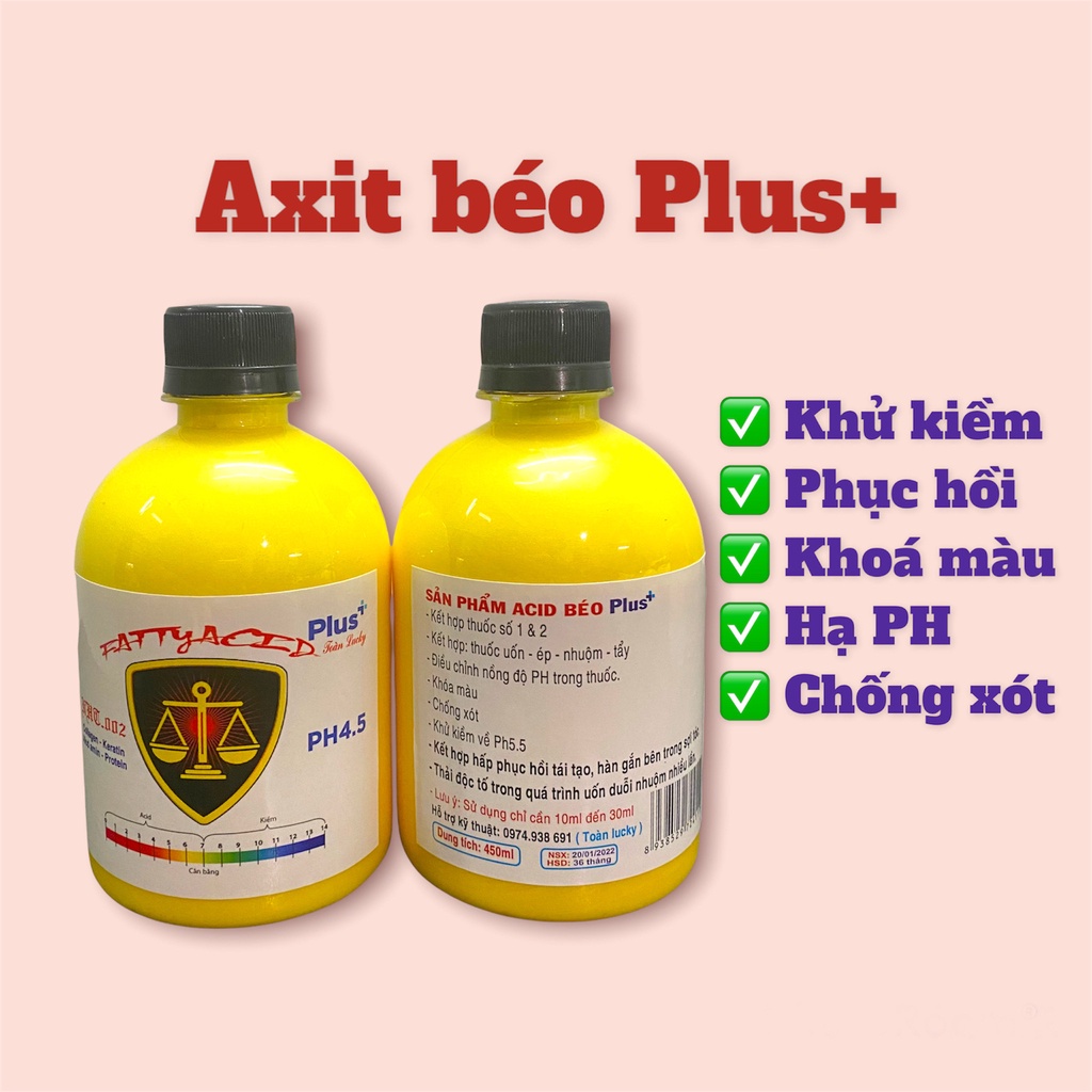Axit béo nước và Axit béo Plus khử kiềm, chống xót và phục hồi tóc hư tổn chính hãng TNT
