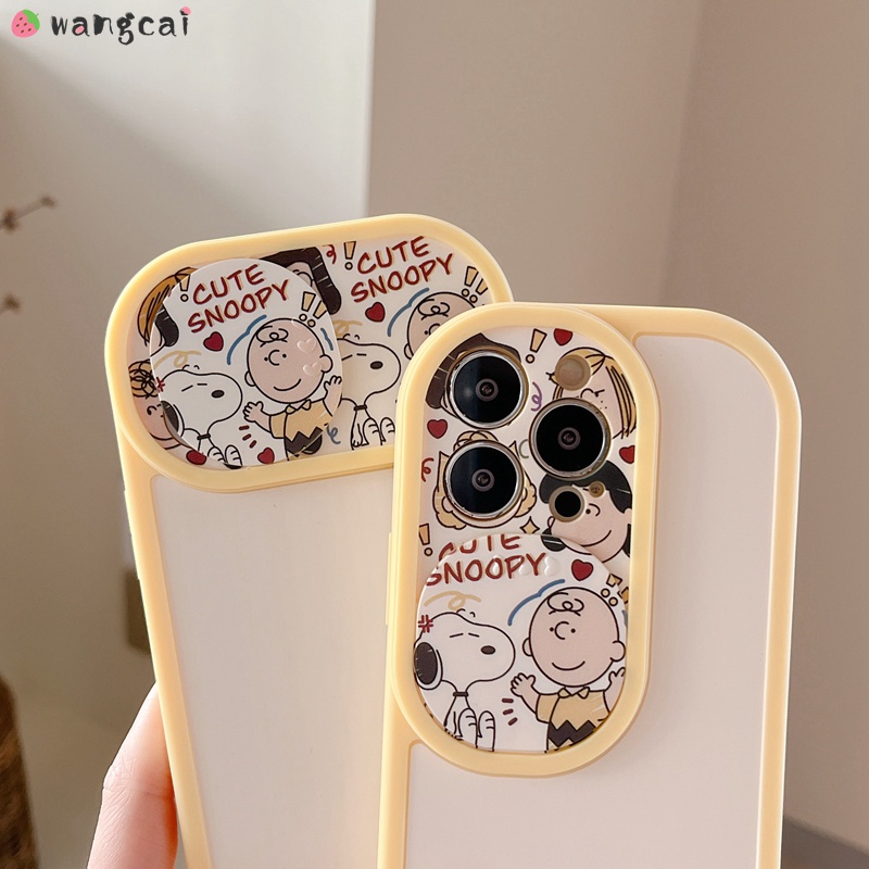 Ốp Điện Thoại Mềm Chống Sốc In Hình Chú Chó Snoopy Có Nắp Trượt Bảo Vệ Camera Cho iPhone 13 12 11 Pro Max XS Max XR X