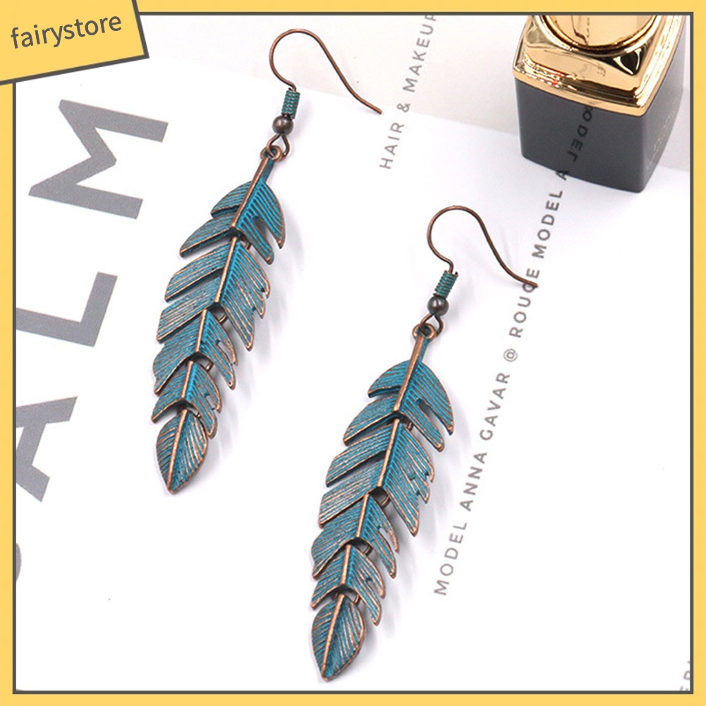 Bông Tai Dáng Dài Hình Chiếc Lá Phong Cách Bohemian Cho Nữ