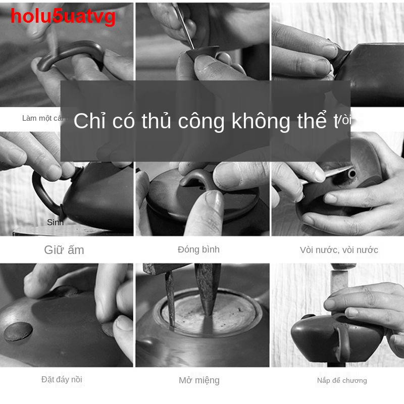 nhà cửa đời sốngYixing đất sét tím ấm trà nguyên quặng Xishi gốm sứ nhà làm thủ công đồ gia dụng bộ Kungfu