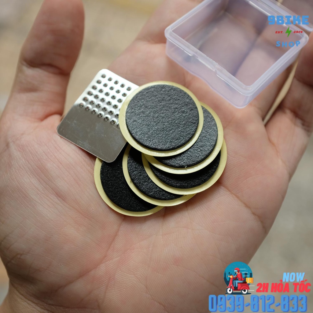 Bộ kit mini vá xe đạp 5 miếng và miếng chà nhám WB