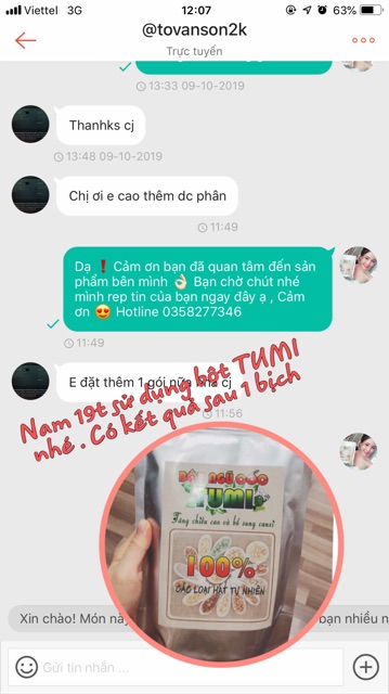 Bột ngũ cốc tăng chiều cao TUMI (có mã vạch)-Tặng thìa đong bột | BigBuy360 - bigbuy360.vn