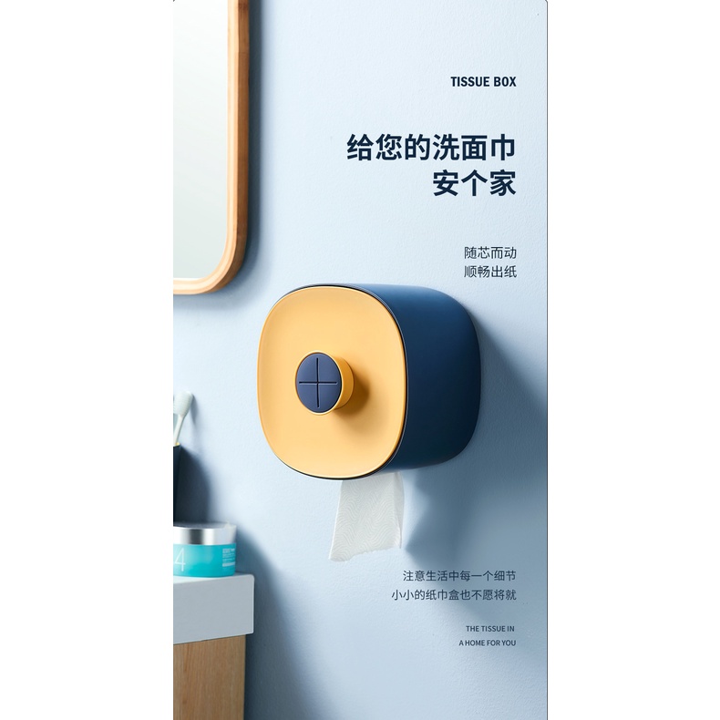 Hộp đựng cuộn giấy vệ sinh gắn tường không cần khoan lỗ chống thấm nước tiện dụng