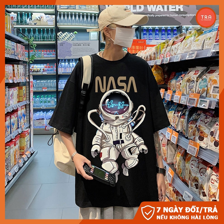 Áo thun form rộng unisex chất mát co dãn 4 chiều in NASA lạ mắt NTL111 | BigBuy360 - bigbuy360.vn
