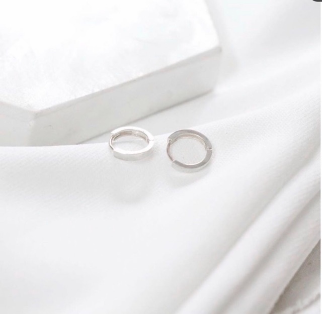 Khuyên tai bạc TLEE dày bản cá tính đơn giản TleeJewelry B0319